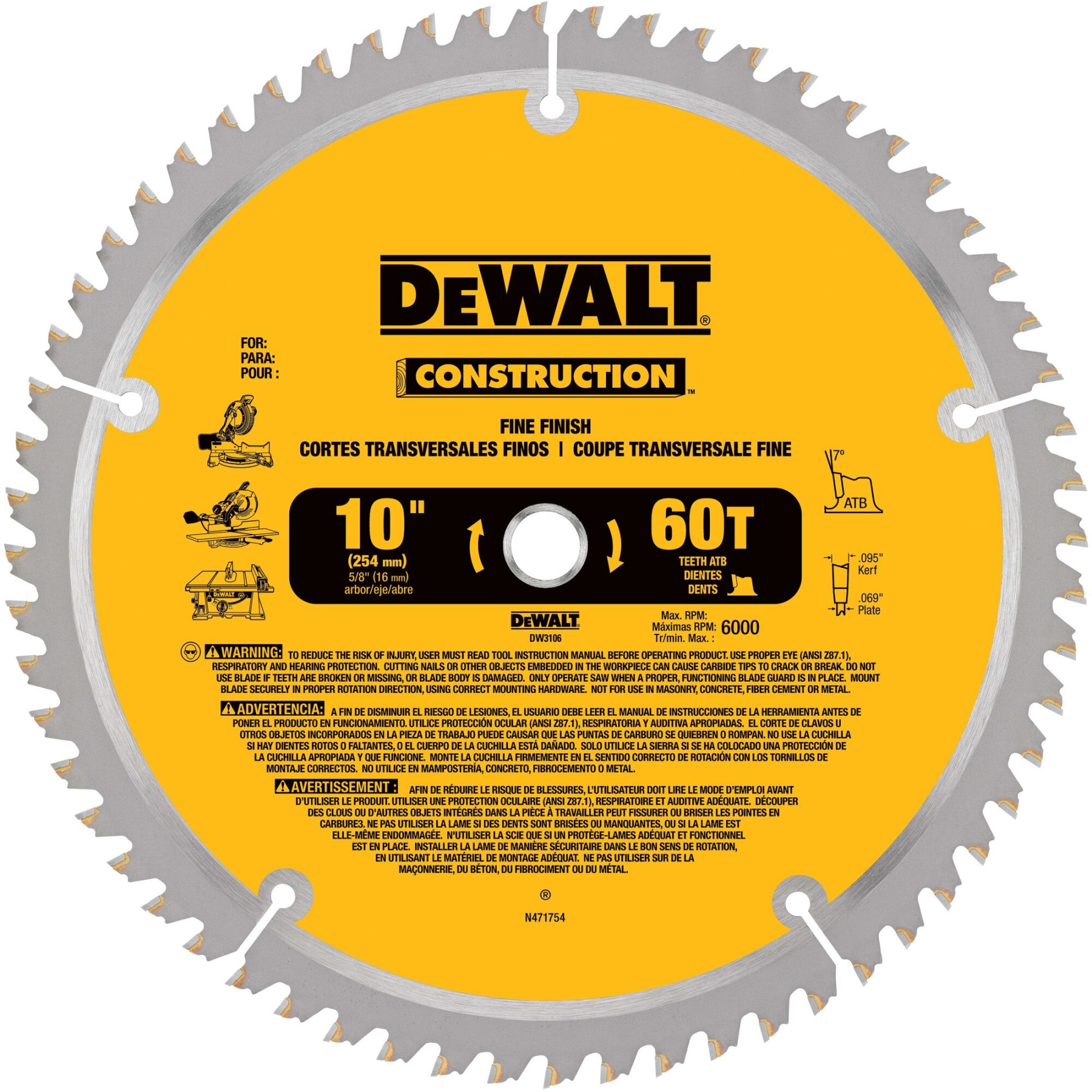 in-construction-miter-table-saw-blades-dewalt 10 Table Saw Blade Reviews for the Discerning Woodworker picture
