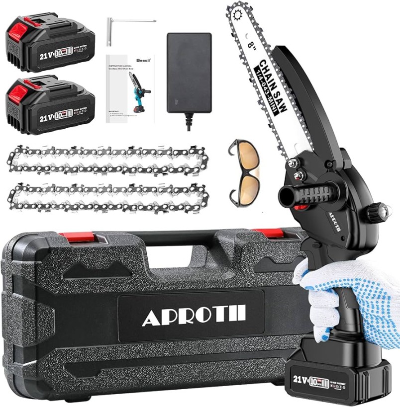 Inch Cordless Chainsaw, APROTII Mini Saw with Automatic Oiler