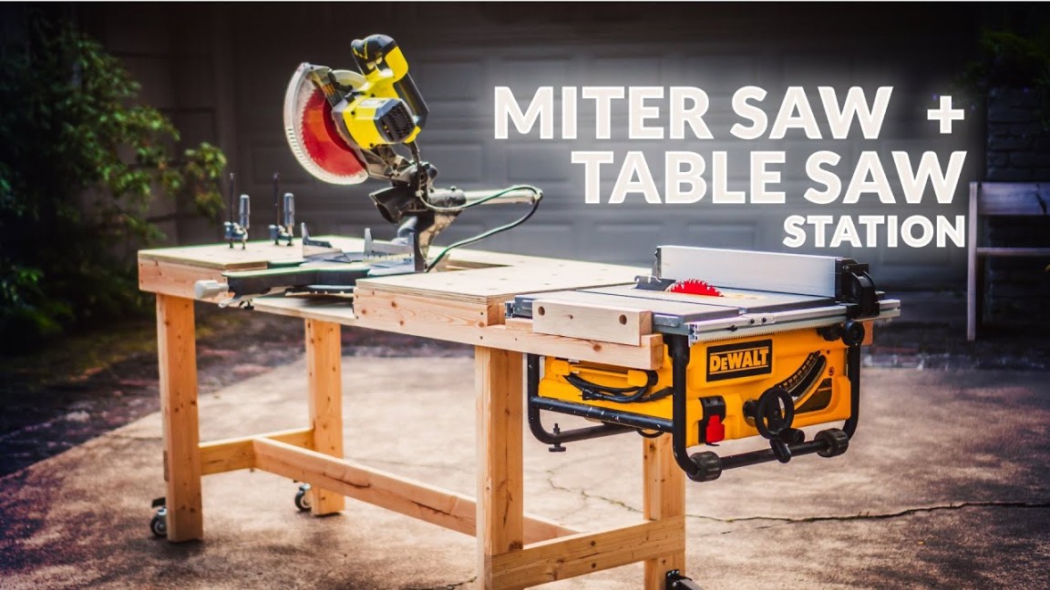 simple-but-highly-functional-workbench-with-table-saw-and-miter-saw-stations Miter Saw Table Saw Combo Review: All-in-One Powerhouse Or Pricey Compromise? picture