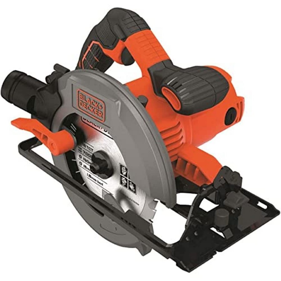 Black+Decker Handkreissäge (W, Schnitttiefe mm/mm (°/°)  Sägeblatt mit Parallelanschlag, Durchmesser 1 mm, Schnellspannhebel,  Anschluss