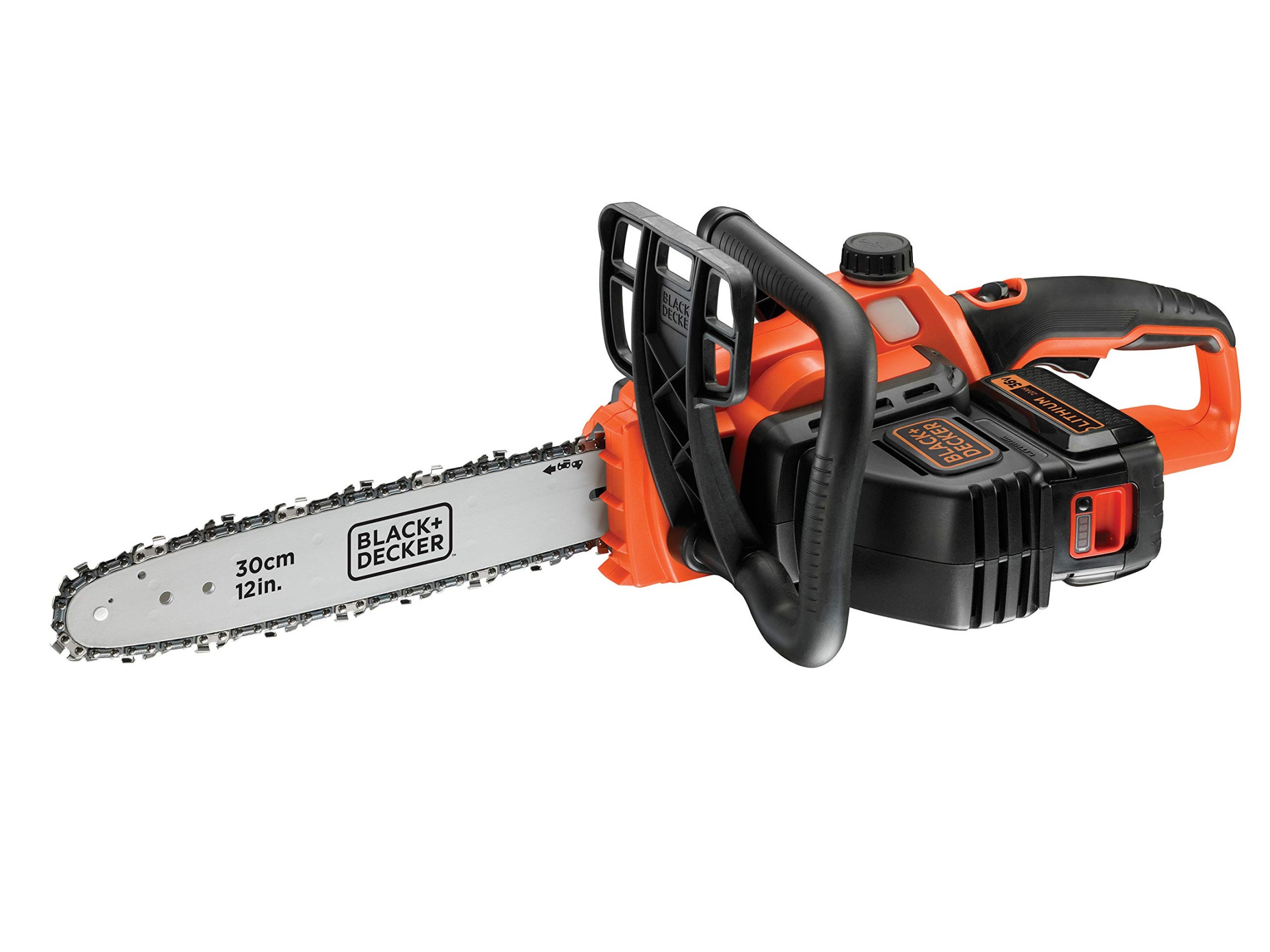 Black+Decker Li Ion Battery Chainsaw V GKCL with Battery and  Charger - Ideal for Wood & Gardening -  cm Blade Length