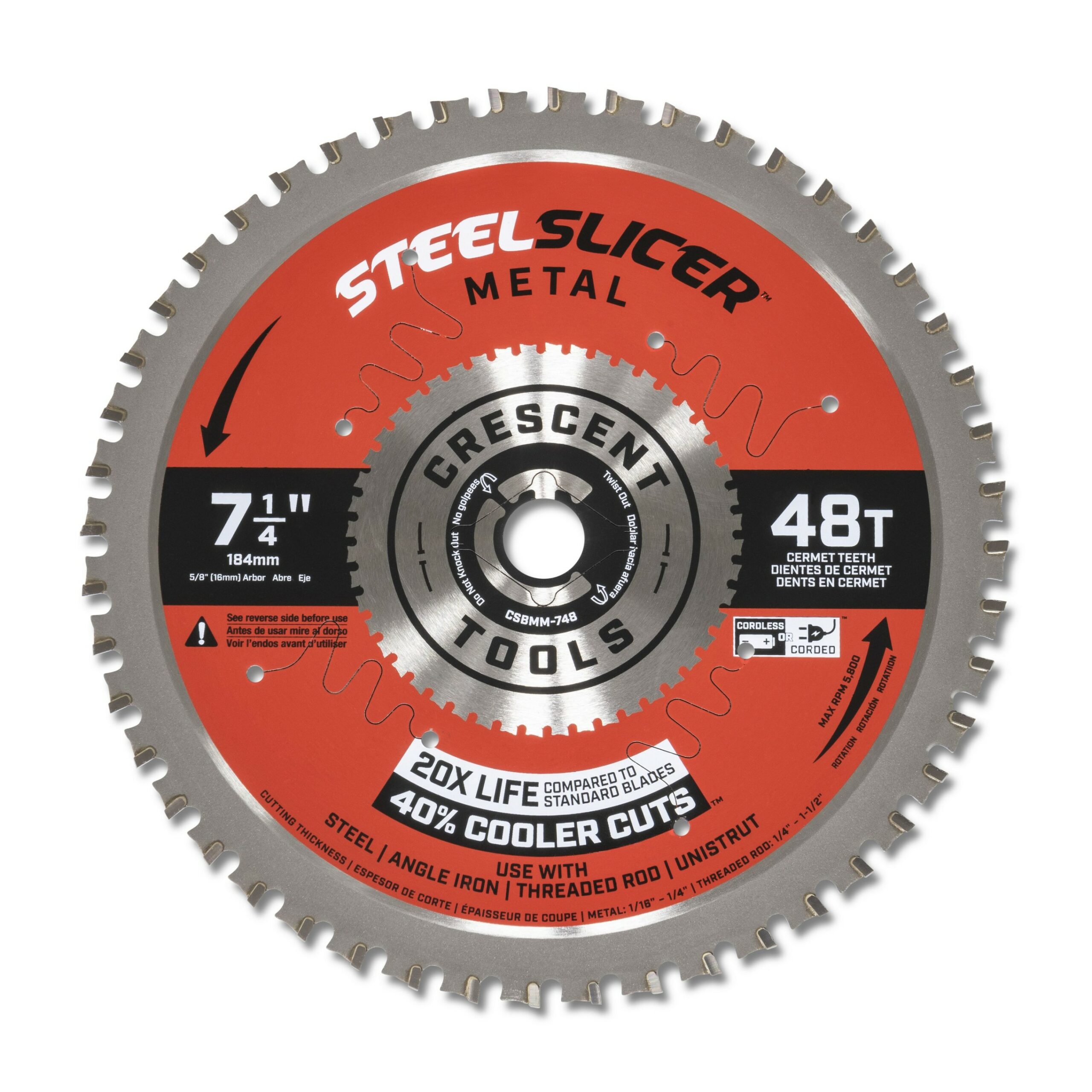 Crescent Medium Metal -/-in 8-Tooth Cermet Circular Saw Blade