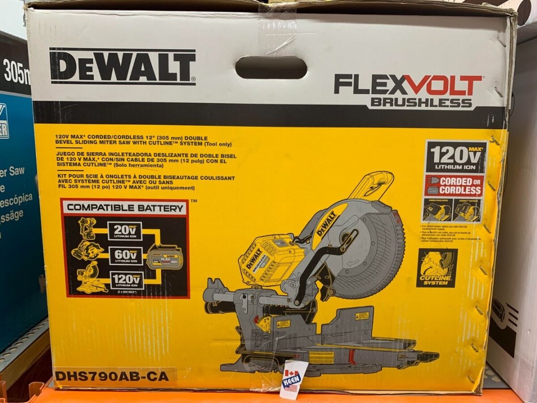 DEWALT CANADA V " Double Bevel Sliding Compound Miter Saw (Tool Only)