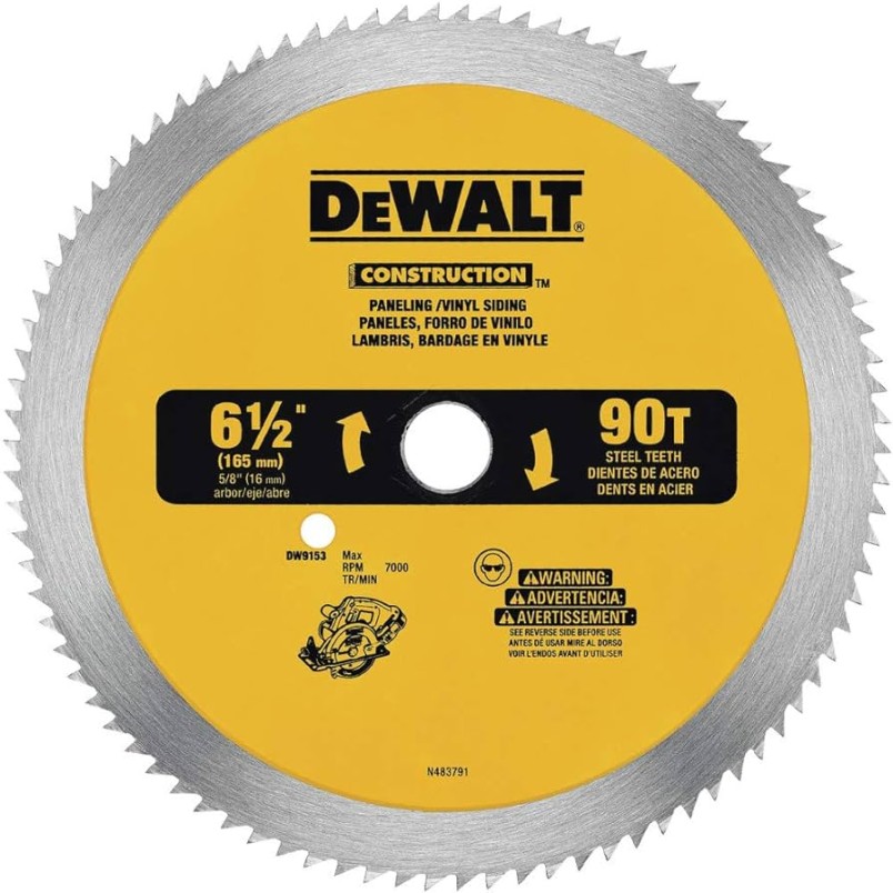 DEWALT Circular Saw Blade,  / Inch,  Tooth, Vinyl Cutting (DW953)