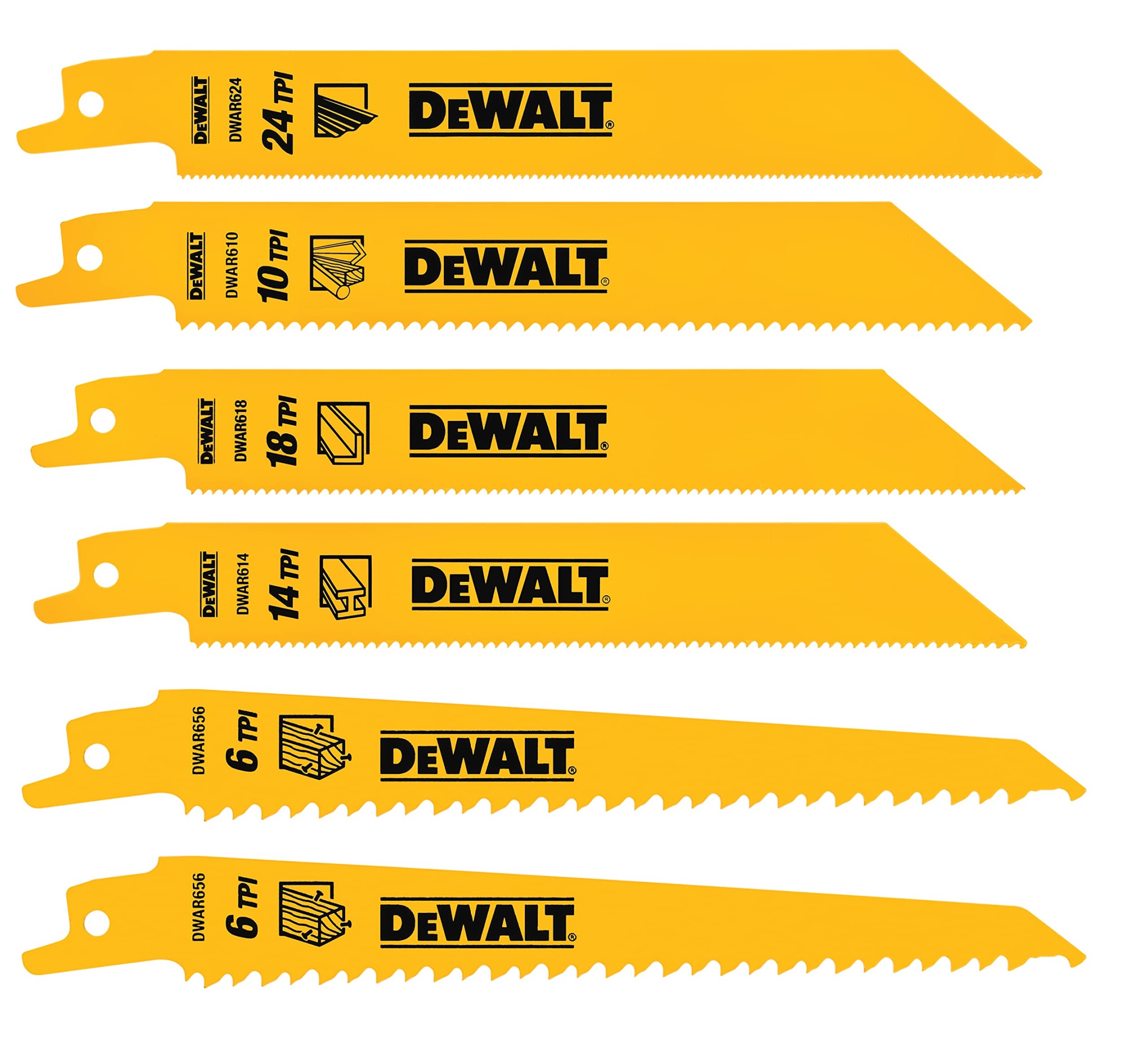 DEWALT DW Metal/Woodcutting Reciprocating Saw Blade Set,