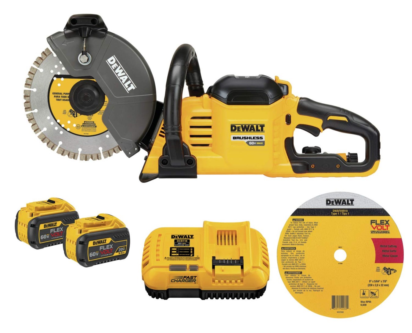 DEWALT FLEXVOLT V MAX Cut-Off Saw Kit, -Inch (DCS60X