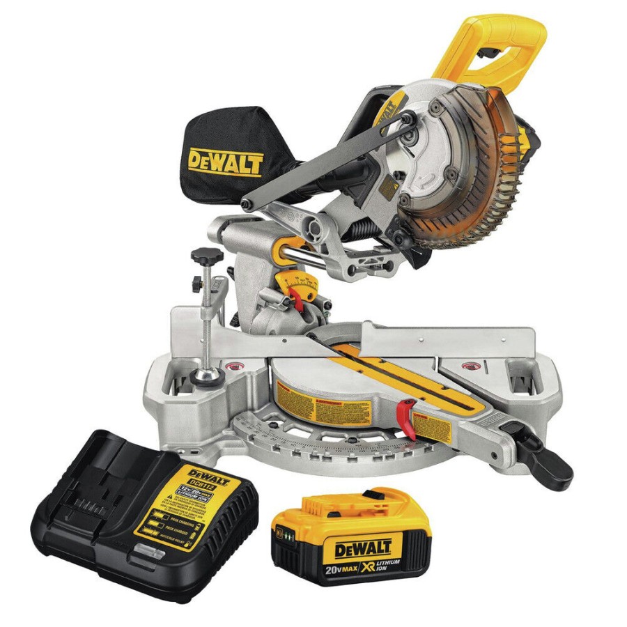 DEWALT V MAX (DCSM) -/-Inch Miter Saw with Battery