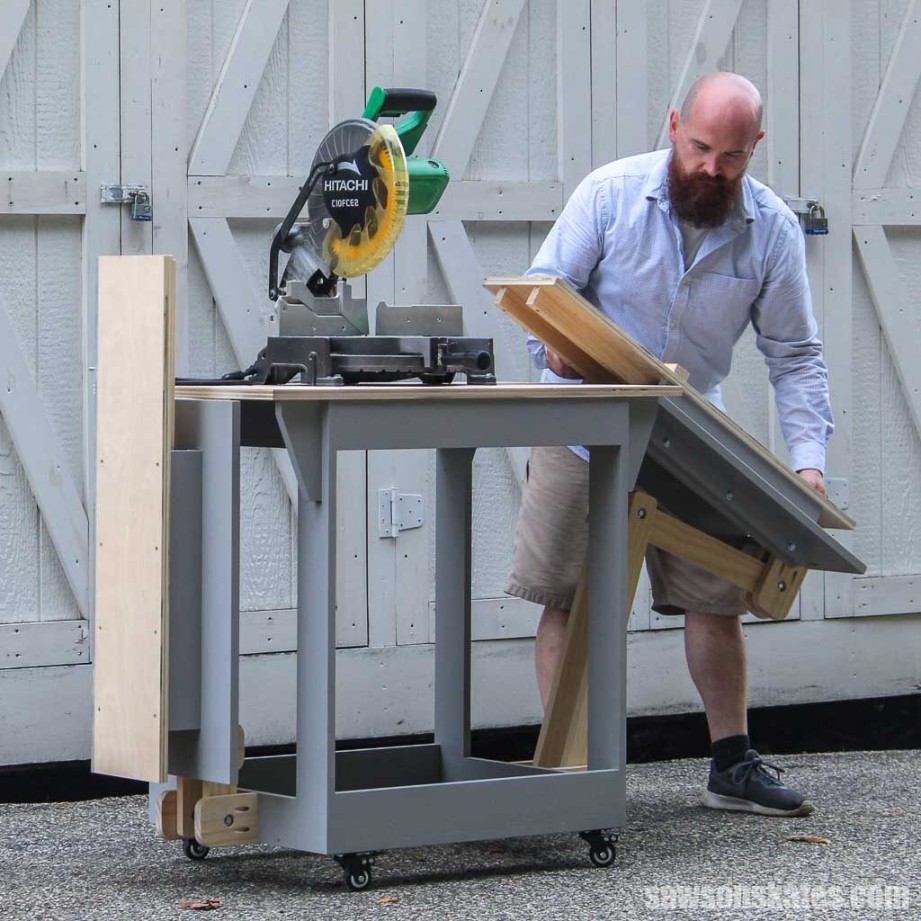 DIY Mobile Miter Saw Stand (Plans & Video)  Saws on Skates®