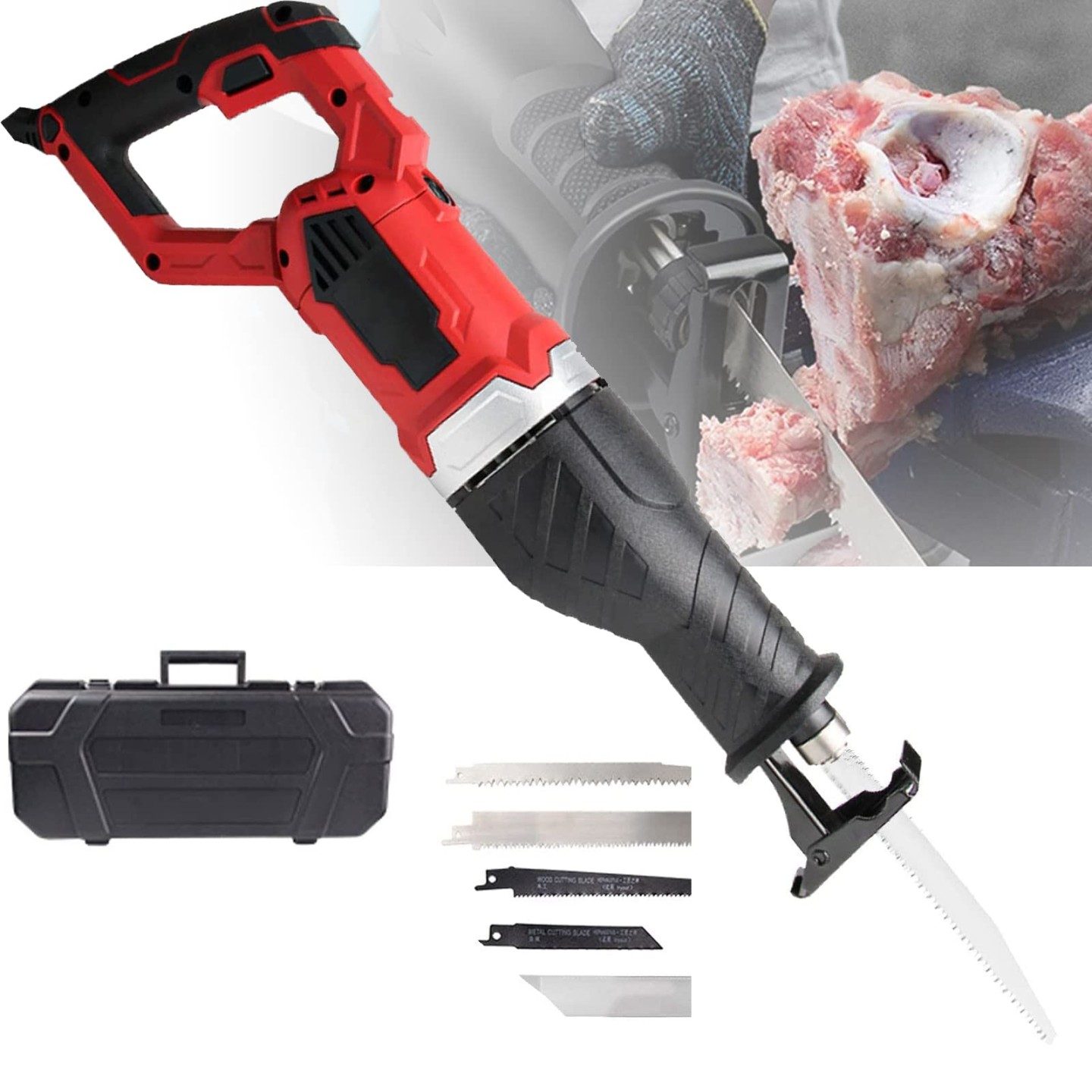 Electric Bone Saw, W Portable Butcher Bone Saw with Saw Blades