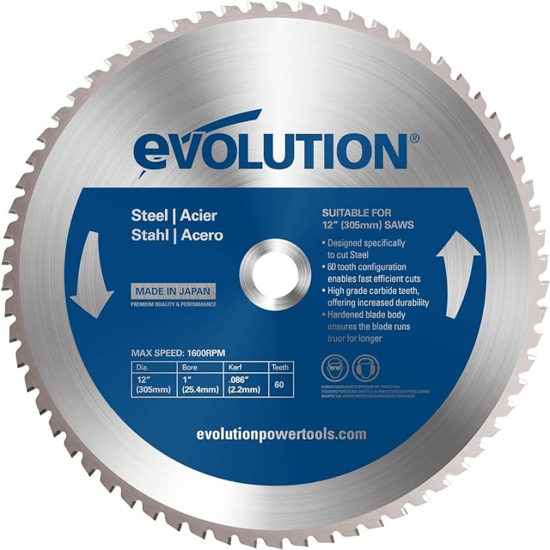 Evolution Blade  TCT Circular Saw Blade with T for Steel  mm