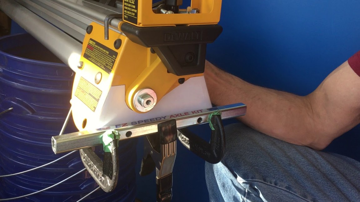 EZ Speedy Axle Install on DeWalt Miter Saw Stand