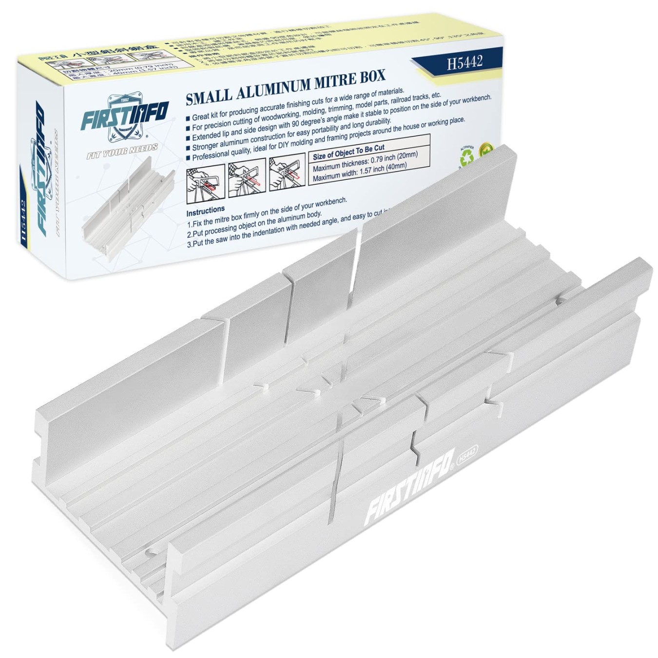 FIRSTINFO H Metal Small Aluminum Miter Box