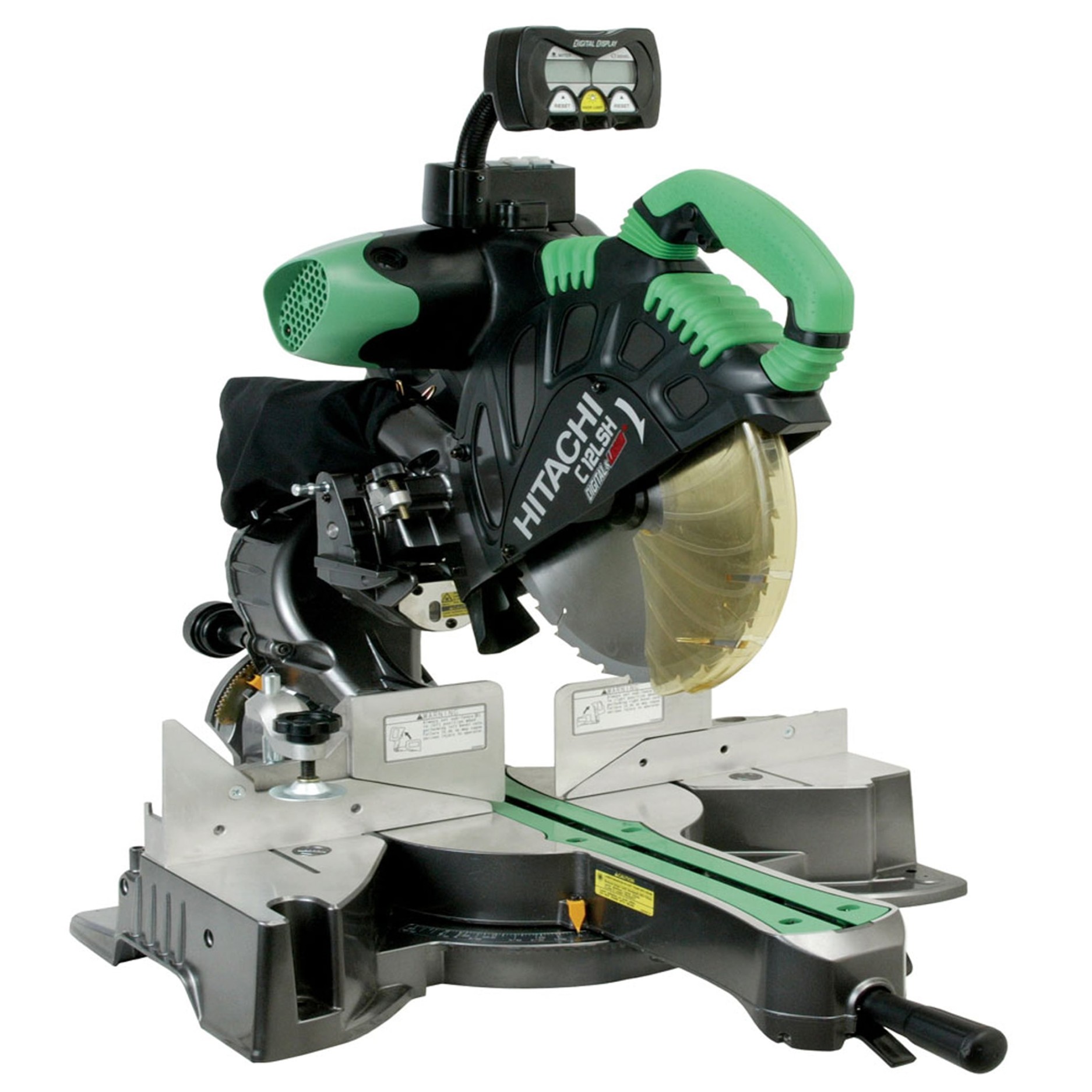 Hitachi -in Bevel Sliding Compound Miter Saw with Laser Guide at