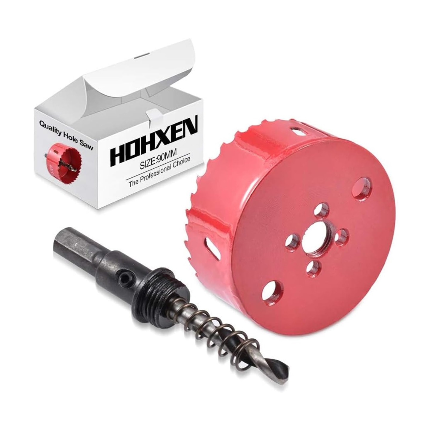 HOHXEN Bi-Metal Hole Saw  mm Red M HSS Hole Cutter for Metal for Wood  Aluminium Iron Sheet Pipe Plastic