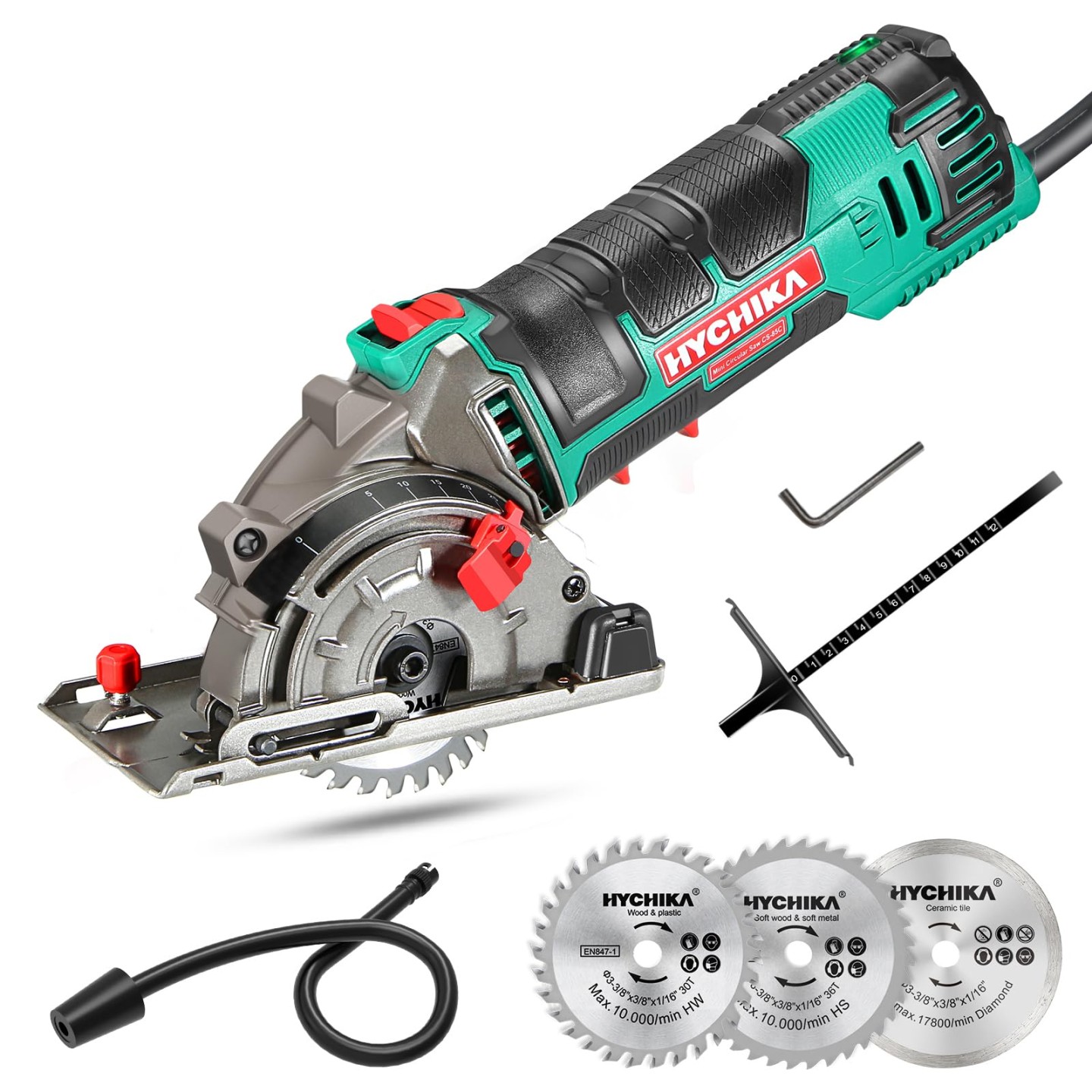 HYCHIKA Mini Circular Saw Hand-Held Circular Saw with  Saw Blades