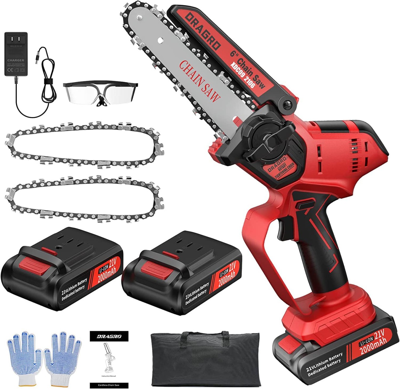 -inch Mini Chainsaw Cordless, Battery Powered Electric Chainsaw Cordless,  Handheld Chainsaw with Pcs 1V