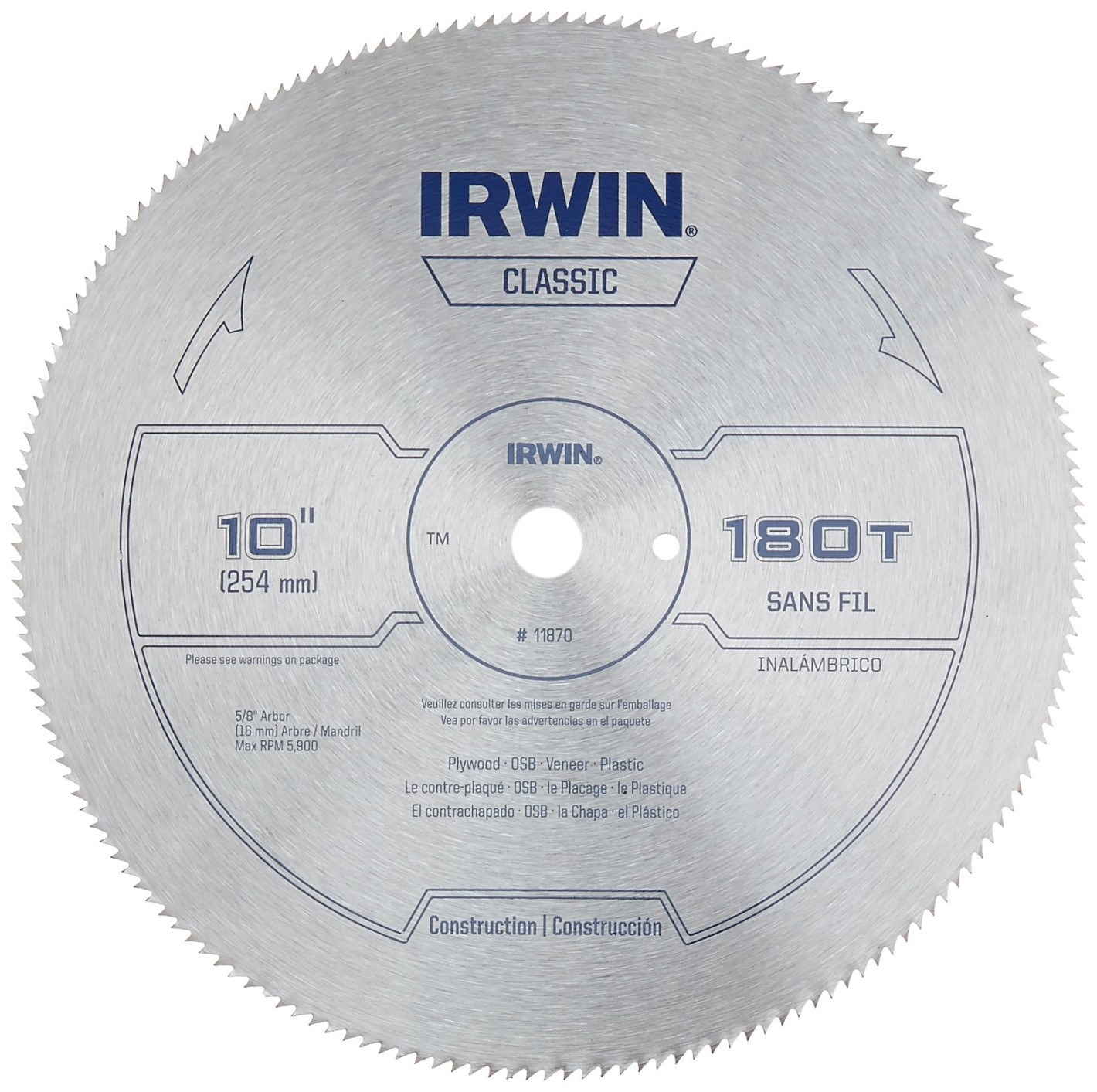 Irwin Tools IRWIN -Inch Miter Saw Blade, Classic Series, Steel