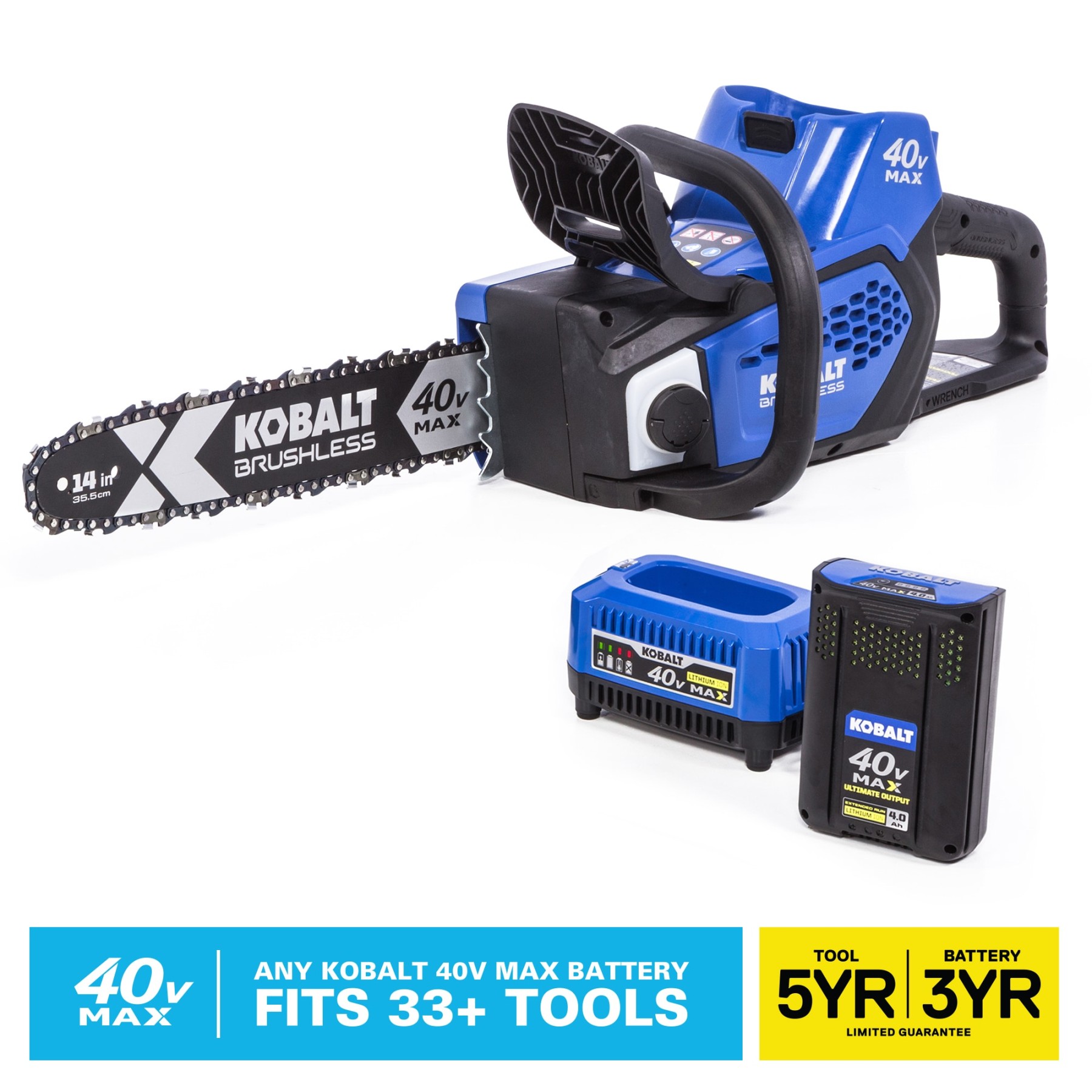 Kobalt -Volt -in Brushless Cordless Electric Chainsaw  Ah