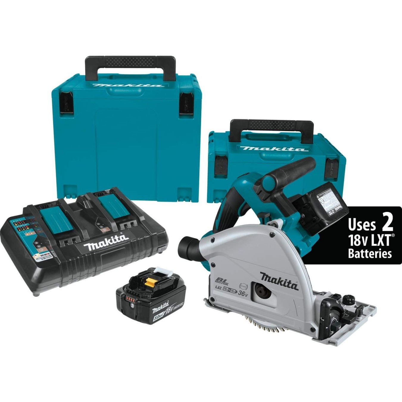 Makita XPSPTJ -Volt X LXT Lithium-Ion (V) Brushless Cordless -/  inch Plunge Circular Saw Kit (