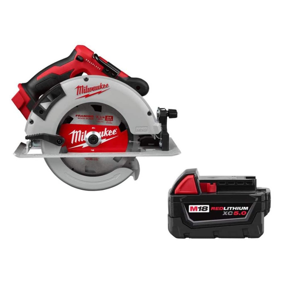 Milwaukee M V Lithium-Ion Brushless Cordless -/ in. Circular Saw  with