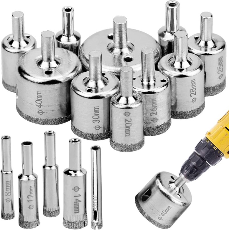 Piece Tile Hole Cutter Set, Diamond Drill Bit Diamond Hole Saw