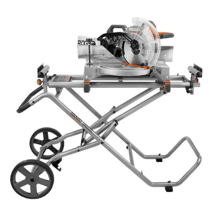 RIDGID Universal Portable Mobile Miter Saw Stand with Mounting