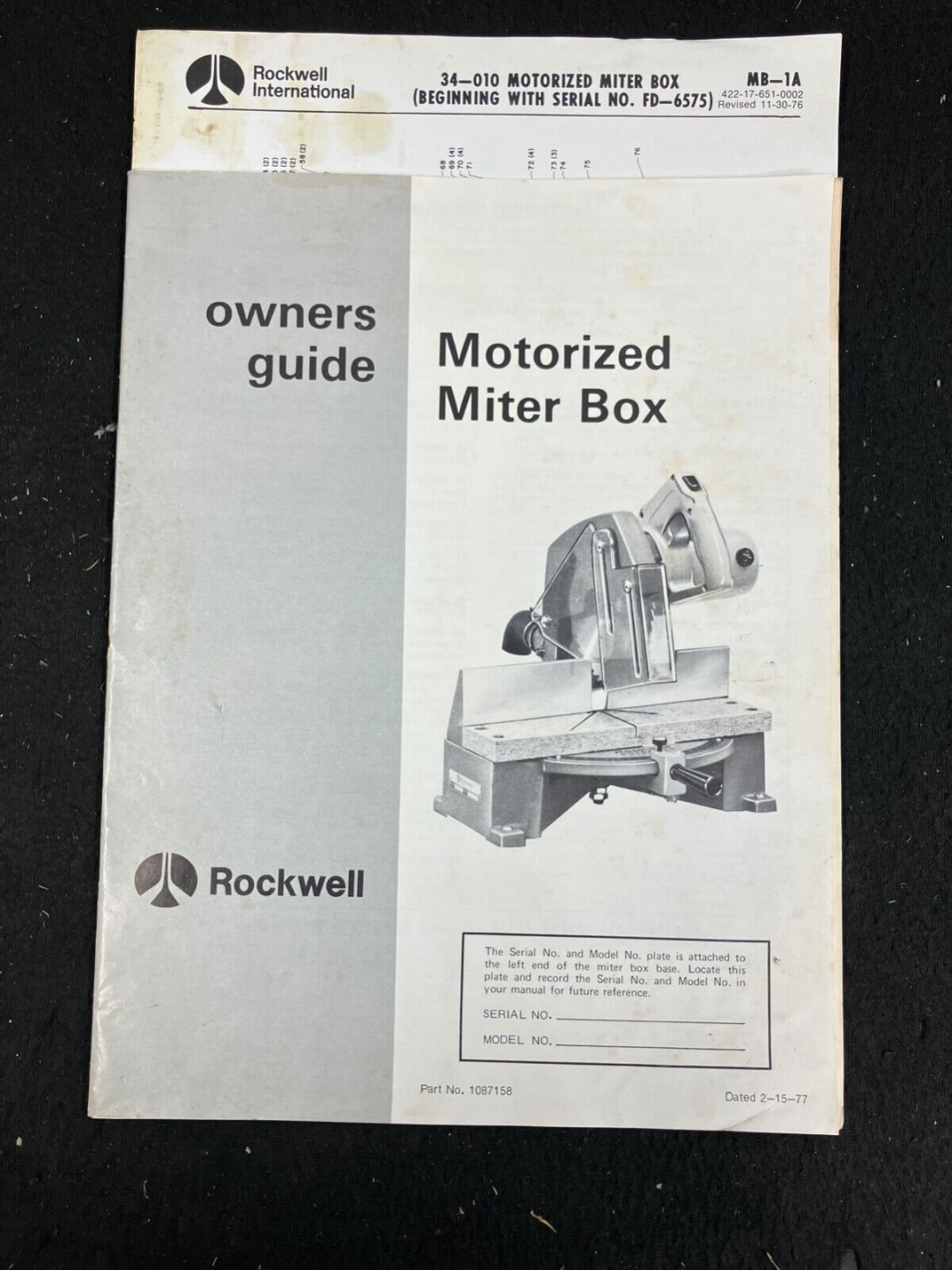 ROCKWELL MOTORIZED MITER BOX SAW - OWNER