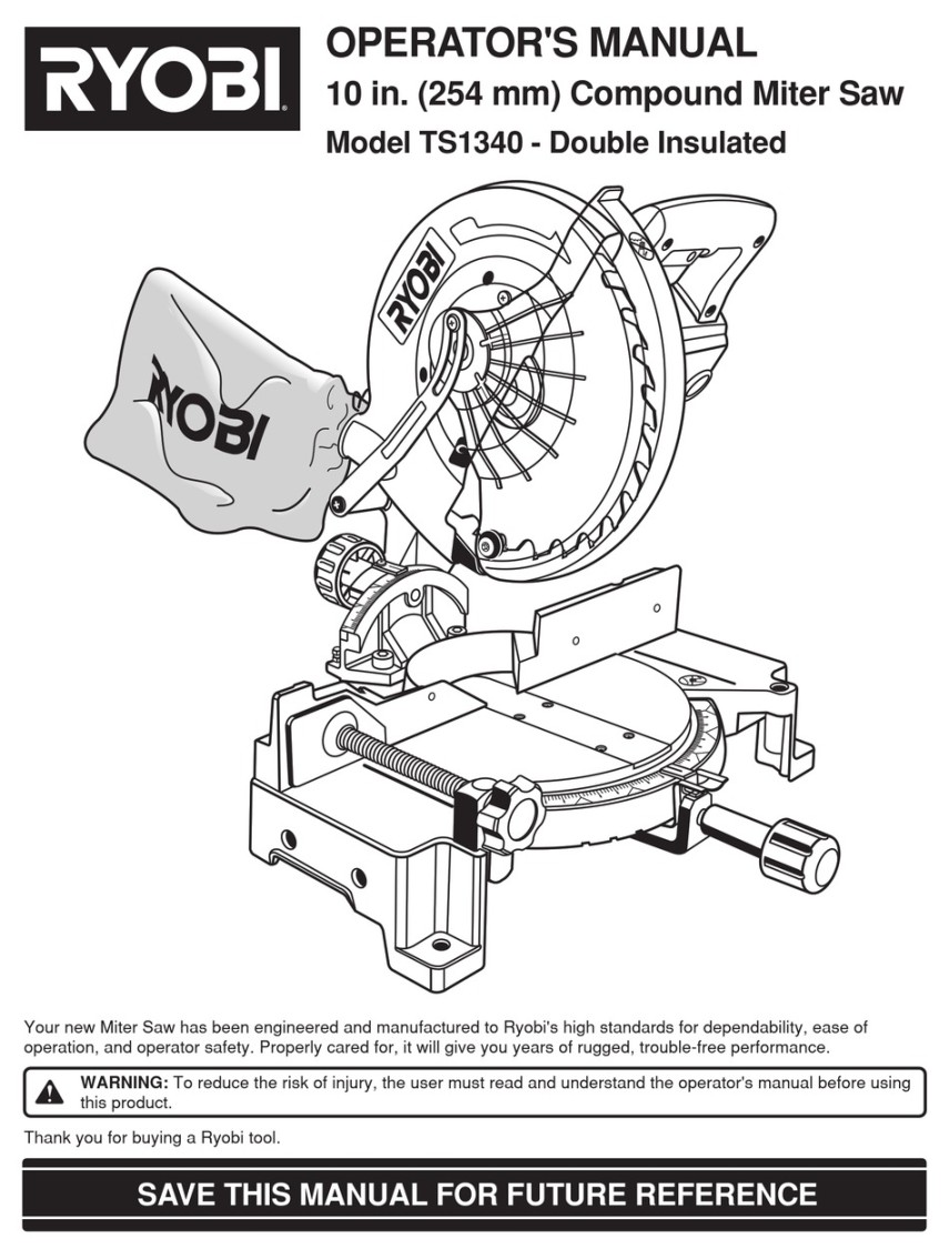 RYOBI TS OPERATOR