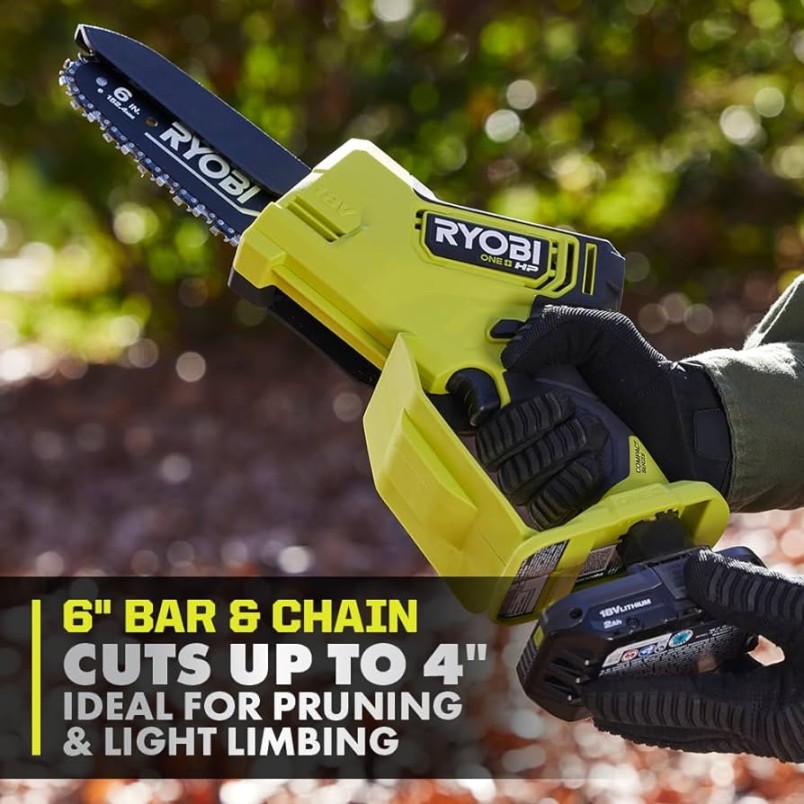 RYOBI V ONE+ HP " COMPACT BRUSHLESS PRUNING CHAINSAW TOOL ONLY (RENEWED)