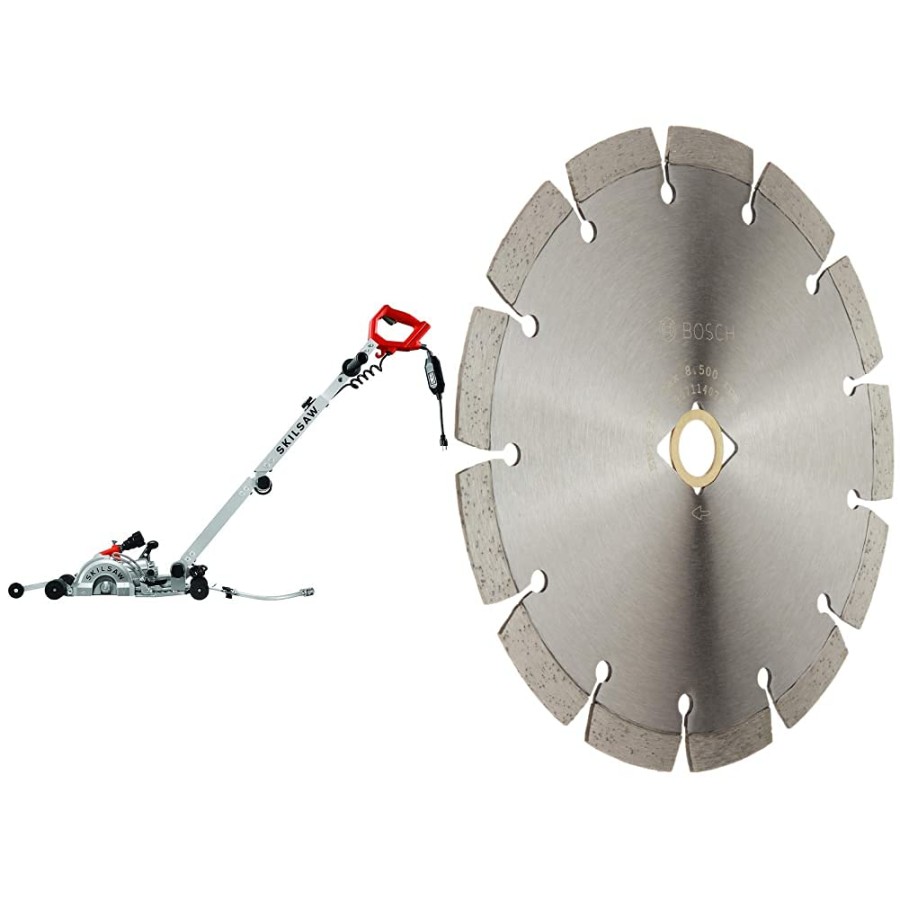 SKIL " Walk Behind Worm Drive Skilsaw for Concrete - SPT9A- & Bosch  DB41C -Inch Premium Segmented Diamond Blade