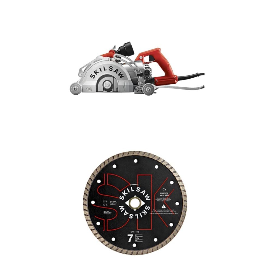 SKILSAW -Amp  InchMedusaw Worm Drive Saw for Concrete with Turbo Diamond  Saw Blade (SPT9- & SPT43)