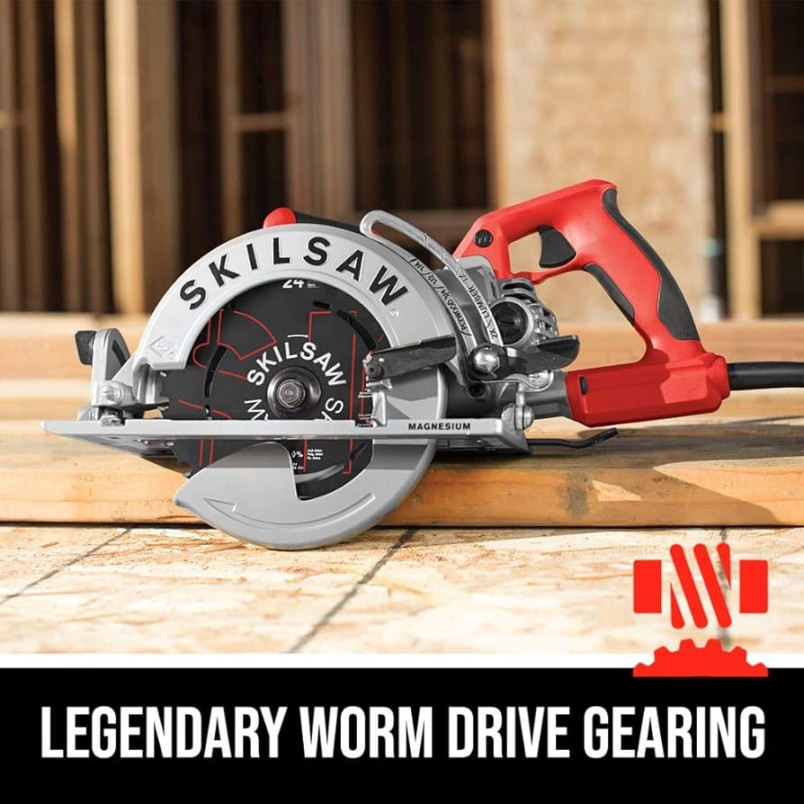 SKILSAW SPTWML- -Amp -/-Inch Lightweight Worm Drive Circular Saw &  8 Worm Drive Saw Lubricant, Black