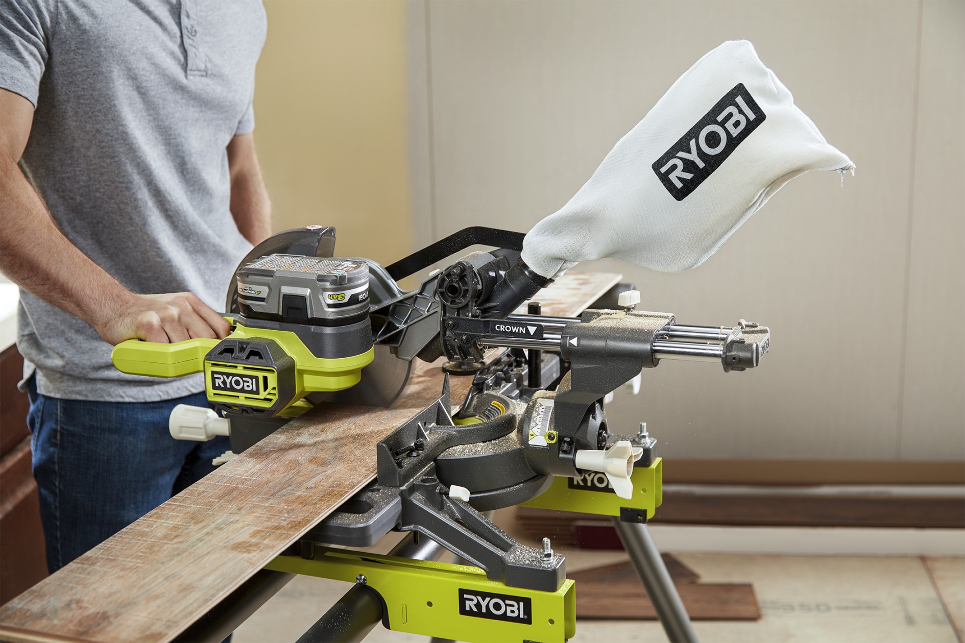 V ONE+ -/" Sliding Compound Miter Saw - RYOBI Tools